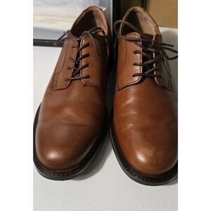 Johnston & Murphy Mens Harmon Plain Toe Oxford Shoes‎ Tan Brown Leather